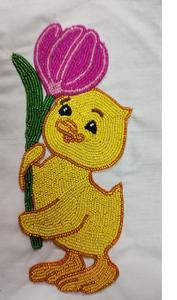 Patch brodé perlé en forme de canard |   Motif floral animalier en broderie Zari pour vêtements, accessoires et artisanat DIY | Zari suspendu - Product Image 2