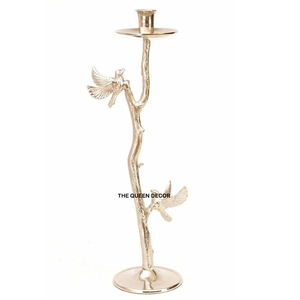 Export Quality Aluminum Metal Sets Of 2 Handmade Metal Candle Holder for Wholesale Elegant Bamboo Candle Holder - Product Image 2