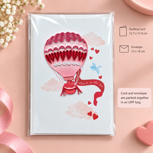 การ์ดแฮนด์เมดรูปบอลลูนลมร้อนสุดโรแมนติก ขายส่ง รับผลิตแบบ OEM/ODM การ์ดอวยพรความรัก งานศิลปะกระดาษที่ดีที่สุด ของขวัญเครื่องเขียนจากผู้ผลิต - Product Image 6
