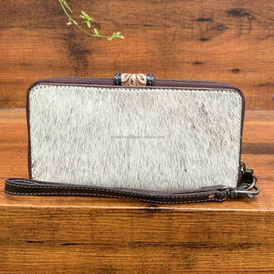 กระเป๋าเงินหนังวัวขนสัตว์สุดหรูแบบตะวันตกเคสโทรศัพท์คลัทช์ใช้งานได้หลากหลายแบบ - Product Image 5