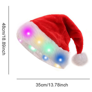 Chapeau de Noël du Père Noël pour Fêtes de Noël, en Peluche Douce avec Bordure en Fourrure Blanche et Pompon pour Événements Festifs - Product Image 3