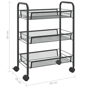 Heavy Duty Handmade Metal Eco-Friendly American Style Utility Storage Trolley Cart Commercial Catering Kitchen Hotel Restaurant - Product Image 4