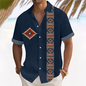 Designer Custom Beach <b>Mens</b> Casual Short Sleeve Summer ODM Breathable Tropical Style <b>Hawaiian</b> Aloha <b>Shirts</b> - Product Image 4