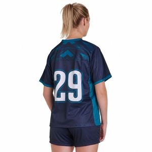 Ensembles de football personnalisés pour femmes, maillot de sport respirant en mesh, uniforme d'équipe à séchage rapide, vêtements d'entraînement avec nom et numéro personnalisés - Product Image 2
