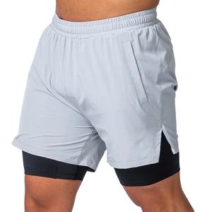 Short de gymnastique Logo personnalisé Polyester Poche Double Couche Short de jogging Running Basketball Gym Activewear Short d'entraînement pour homme - Product Image 4