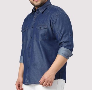 Chemise en jean pour homme à manches longues, coupe classique, boutonnée, en coton, finition délavée - Product Image 1