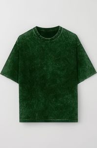 T-shirt unisexe en jersey de coton à col rond, style vintage, délavé à l'acide, logo personnalisé, vente en gros - Product Image 2