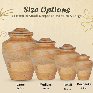 Handmade Mango Wood Funeral Urn Wooden Ash Urn for Human Cremation Remains by AYAANS - Product Image 4