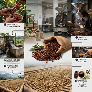 Sacs d'emballage pour café imprimés sur mesure, refermables avec fermeture éclair, pochettes autoportantes en papier kraft, sacs cadeaux - Product Image 3