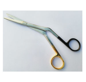 Ciseaux chirurgicaux ORL Heymann Premium, noirs et dorés, en acier inoxydable courbé, instrument pour interventions médicales professionnelles - Product Image 6