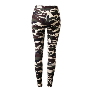 Leggings de yoga camouflage taille haute longueur intégrale en Spandex et Polyester, respirants, avec taille élastique - Product Image 2