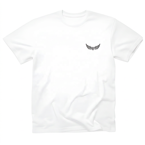 T-shirt blanc à manches courtes pour homme avec logo, coupe classique, col rond, jersey en coton imprimé - Product Image 1