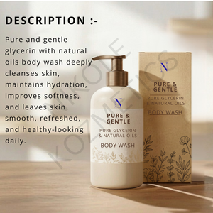 Gel de Ducha Puro y Suave con Glicerina y Aceites Naturales |   Gel de Ducha Humectante Profundo y Limpiador Suave para una Piel Suave y Saludable - Product Image 5