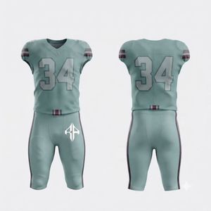 Nouvel ensemble d'uniformes de football américain pour hommes, col en V, impression par sublimation, 100 % polyester, toutes saisons, coupe ajustée RIVIAN ATLANTIC - Product Image 1