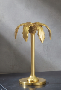 Porte-bougie en aluminium en forme de palmier doré, fait main, sans plomb, décoration d'intérieur, Noël, Pâques, centre de table tropical - Product Image 2