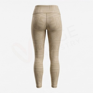 Leggings de Yoga de Cintura Alta y Corte Completo con Estampado Geométrico, Diseño Sin Costuras de Spandex y Nailon - Product Image 2