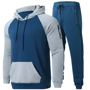Ensemble de survêtement streetwear coupe classique 2 pièces, sweat à capuche zippé en molleton de coton, imprimé animal, logo frontal, fournisseur OEM en gros, usine - Product Image 5