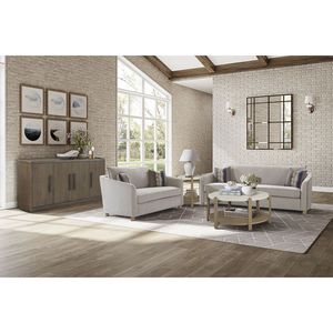 Divanetto in Tessuto Color Sabbia con 2 Cuscini in Piuma, Elegante Divano per Soggiorno - Product Image 5