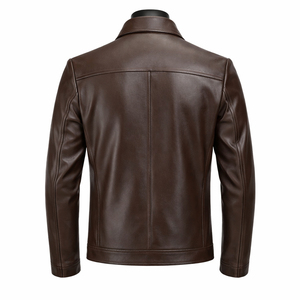 Custom Dark <b>Brown</b> Sheep Skin <b>Leather</b> <b>Jacket</b> Premium <b>Men</b> Vintage Casual Biker Winter Windproof Waterproof Wholesale - Product Image 2