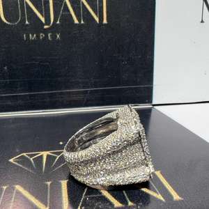 แหวนเงินแท้ 925 ประดับมอสซาไนต์ทรงฮาโล สำหรับงานปาร์ตี้ สไตล์ฮิปฮอป ประดับเพชรแบบ Iced Out ได้รับการรับรองจาก IGI แหวนมอสซาไนต์ VVS สำหรับผู้ชาย - Product Image 2