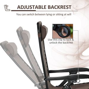 Sedia a Dondolo Pieghevole Reclinabile a Gravità Zero per Esterni con Cuscino e Portabicchieri, Design Pieghevole per Uso Relax - Product Image 6