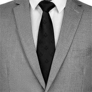 Último Diseño de Corbata Masónica Bordada a Máquina en Poliéster Negro, Corbata Casual de Regalia Masónica en Venta - Product Image 2
