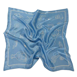 Custom Logo Printed <b>Silk</b> Satin <b>Square</b> Head <b>Scarf</b> Bandana-High Quality Outdoor Unisex Fashion Accessory All Season Use Multicolor - Product Image 1