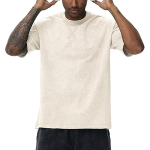 Zip Neck Acid Wash Tee With <b>Small</b> Metal Zipper At Collar Quarter Length Down <b>Chest</b> Standard Fit Acid Washed T Shirts - Product Image 1