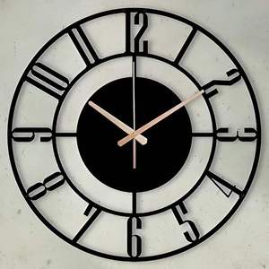 Reloj de Pared Metálico de Estilo Vintage para Decoración del Hogar, Reloj de Pared Decorativo Negro para Sala de Estar, Dormitorio, Interior, a Bajo Precio - Product Image 2