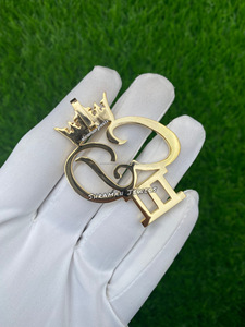 Pendentif initial de luxe pour homme en or massif 10K, avec moissanite VVS, couronne alphabétique, breloque lettre personnalisée, cadeau Hip Hop - Product Image 5