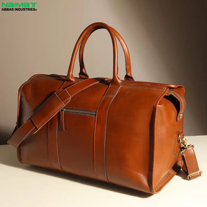 Bolsa de Viaje de Cuero Genuino al por Mayor, Bolsa de Lona Personalizada para Hombre, Bolsa Impermeable - Product Image 4