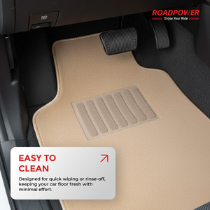 ROADPOWER (RP-MAT-032) พรมปูพื้นรถยนต์ 3 ชิ้น คุณภาพพรีเมียม ทนทาน ออกแบบให้ติดตั้งง่าย ผลิตจากพรมคุณภาพพรีเมียม พร้อมแผ่นเสริมส้นเท้า - Product Image 5