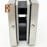 Support inférieur carré sans cadre pour porte vitrée en acier inoxydable, fixation pour quincaillerie de porte d'entrée de magasin