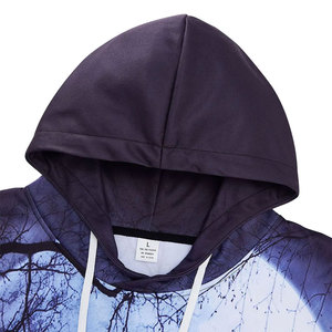 Men's <b>Wolf</b> Print Hoodie Full Moon Forest Design Sublimation Printed Casual <b>Winter</b> Hooded Sweatshirt Regular Fit 100% Polyester - Product Image 6