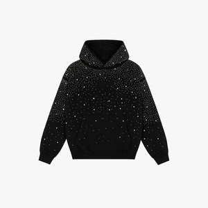 Sweat-shirt à capuche surdimensionné en strass, pull épais unisexe, streetwear, veste à capuche en polaire scintillante - Product Image 1