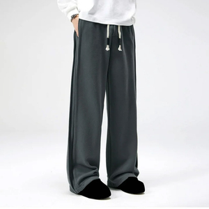 Unisex Loose Fit Fleece Sweatpants | Thick Warm High-Waisted Joggers with Drawstring | Breathable Streetwear <b>Lounge</b> <b>Pants</b> - Product Image 3
