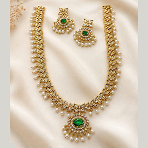 Ensemble collier et boucles d'oreilles pour femme JeweleMarket, plaqué or, pierres en cristal, style ethnique, pour mariage, fiançailles, anniversaire, fête, cadeau - Product Image 5