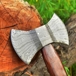 Steel Craft International Custom DIY Damascus Steel Flat Backed Felling <b>Axe</b> Head Wood Handle Survival <b>Camping</b> Hunting Bushcraft - Product Image 5