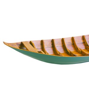 Bateau Sampan d'Asie du Sud-Est, bateau à rames à fond plat pour lac et rivière, artisanat vietnamien en bois, 322Lx67Wx56H cm - Product Image 3