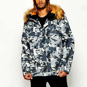 <b>Men's</b> Waterproof Camouflage Ski Suit Two Piece Winter <b>Thermal</b> Jacket and Pants <b>Set</b> Fur Hood Windproof Snowboard Suit Sportswear - Product Image 4