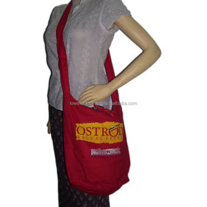 Sac messager en toile grande capacité, style bohème vintage, sac à bandoulière en coton avec plusieurs poches zippées, durable et léger - Product Image 2