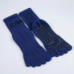 Custom Logo Five Toe <b>Grip</b> <b>Socks</b> Anti Slip Football Soccer Running Sports <b>Socks</b> Athletic Crew <b>Socks</b> Strong <b>Grip</b> Wholesale JZVINA - Product Image 3