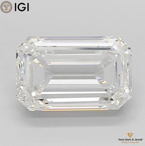 Diamante Cultivado en Laboratorio CVD, Corte Esmeralda, 4.00 Quilates, con Certificado IGI, Ideal para Anillo Solitario, Color F, Claridad VVS1 - Product Image 1