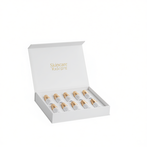 Coffret cadeau de soins de la peau fabriqué au Vietnam, compartiments personnalisés pour sérum et crème, coffret cadeau rigide blanc or rose - Product Image 1