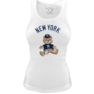 Camiseta sin mangas blanca acanalada para mujer, con logo personalizado, cuello redondo, informal, para verano. - Product Image 1