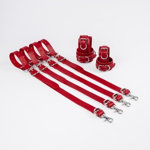 Trendy High Quality Genuine Leather <b>Bed</b> <b>Restraints</b> Bondage Strap Set Adjustable Wrist Ankle Cuffs Customizable Adult Toys OEM - Product Image 4