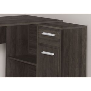 Scrivania Angolare Moderna Contemporanea da 46 Pollici per Ufficio Domestico con Cassetti Portaoggetti, Laminato Marrone per Laptop - Product Image 3