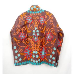 Floral Embroidery Cotrise <b>Jacket</b> Nonwoven Cotton Stripe Lining Handmade Spring Summer Autumn Winter Quick Dry Eco-Friendly - Product Image 6