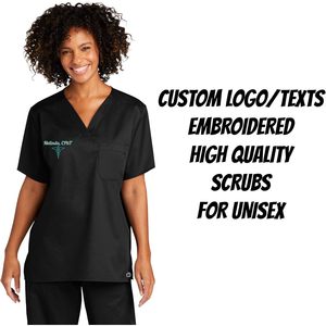 Camisetas Médicas Unisex Personalizadas WW3160 con Cuello en V y Bolsillo, Logotipos y Textos Bordados, Uniformes de Hospital Multicolores - Product Image 4