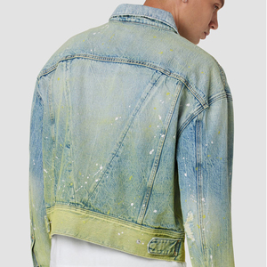 2026 New Fashion Men's Dip Dye Denim Jacket Casual Loose Fit Turn-down Collar Streetwear Jacket Autumn Wear Men's Jacket - Product Image 2